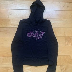 Black gymnast hoodie with sparkly detail